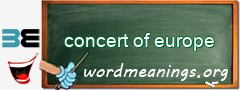 WordMeaning blackboard for concert of europe